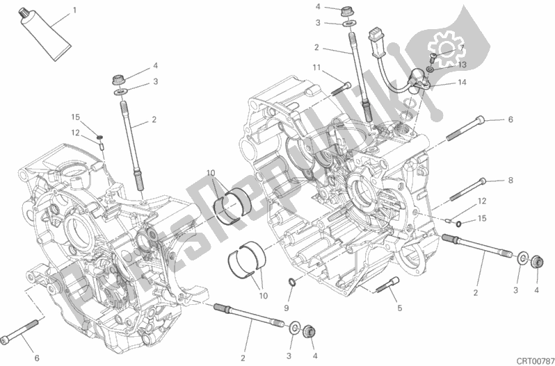 All parts for the 10a - Half-crankcases Pair of the Ducati Supersport S 937 2018
